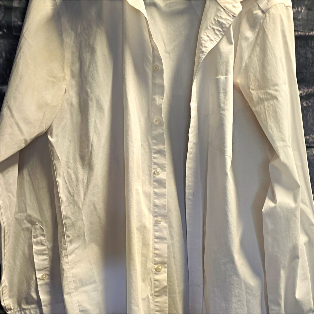 George Mens White Classic Fit Cotton Button Up Long Sleeve Shirt M 38-40